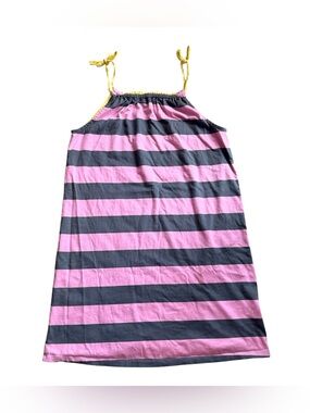 Hanna Andersson Purple/Navy Striped Pillowcase Dress w/ Yellow Ties 160 (14-16)
